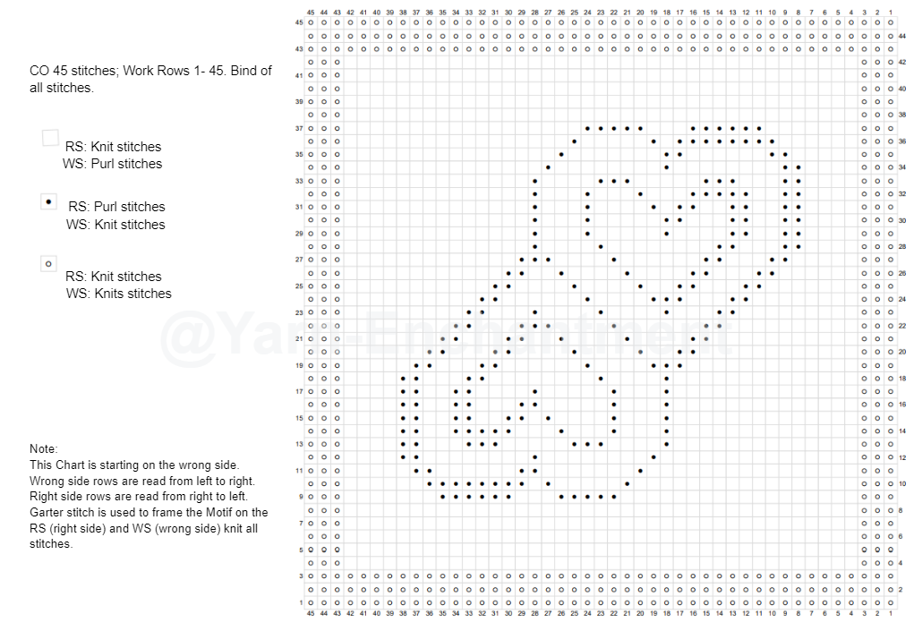Chart for the Mirror Hearts pattern