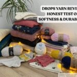 Featured image for Drops Yarn Review: Honest Test of Softness & Durability, showing hand-knit projects made from Drops yarns including Lima, Nepal, Flora and more.