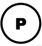Circle with the letter “P” inside, indicating professional dry clean.