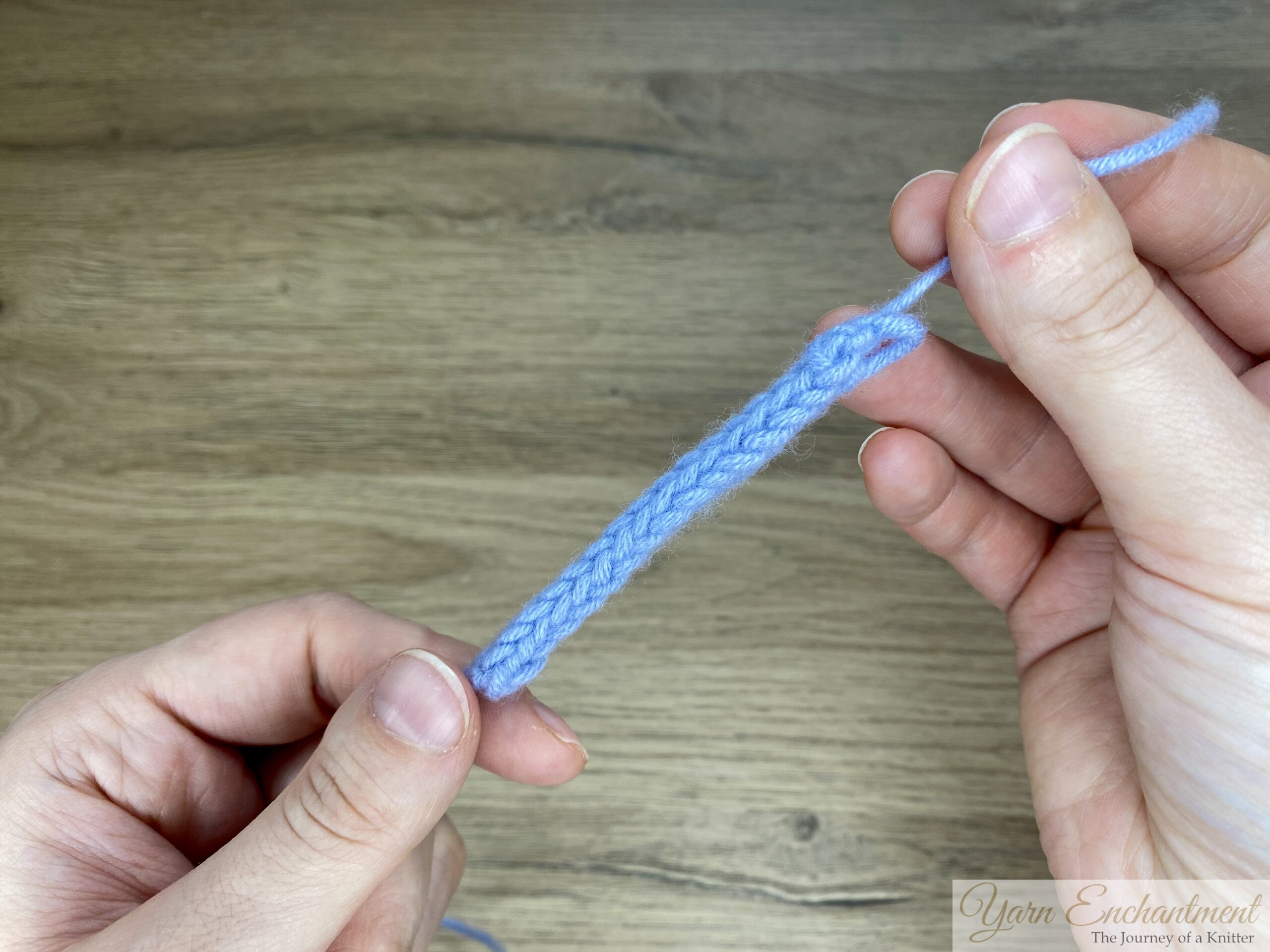 and after rolling, where the cord is smooth, even, and tightly closed.