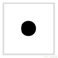 A solid black circle in the center of a square. Purl Stitch