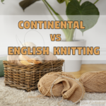 Continental vs English knitting: is speed really a factor? Beige yarn balls and circular needles in a wicker basket